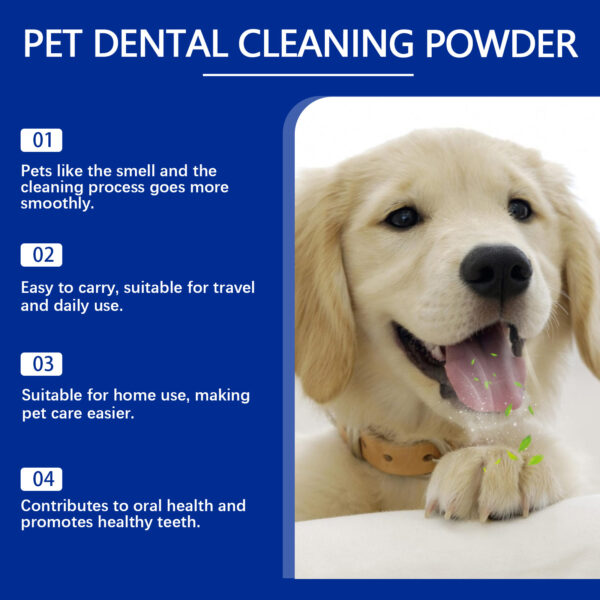 Yegbong 80g Dog Teeth Cleaning Powder Dental Whiten Tartar Eliminate Fresh Breath Pet Oral Hygiene Care Brighten Teeth Powder - Image 2