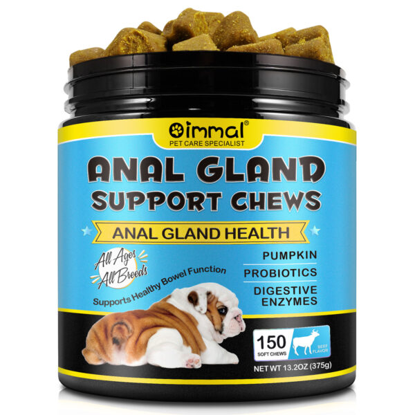 Anal Gland Soft Chew Treats with Pumpkin for Dogs Digestive Enzymes Probiotic Fiber Supplement Support Healthy Bowel Beef Flavor - Image 5