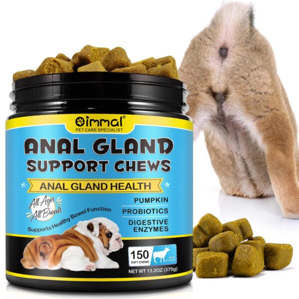 Anal Gland Soft Chew Treats with Pumpkin for Dogs Digestive Enzymes Probiotic Fiber Supplement Support Healthy Bowel Beef Flavor - Image 3