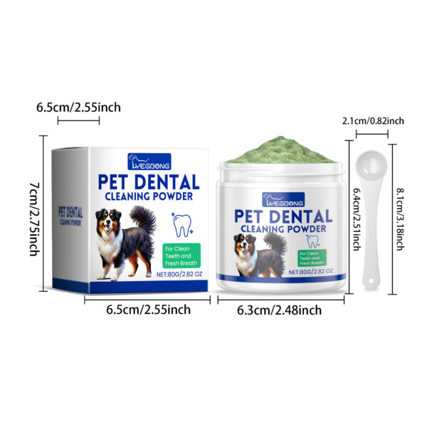 Yegbong 80g Dog Teeth Cleaning Powder Dental Whiten Tartar Eliminate Fresh Breath Pet Oral Hygiene Care Brighten Teeth Powder - Image 6
