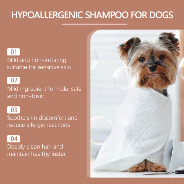 Yegbong 100ml Pet Shampoo Dog Shampoo Hypoallergenic Bath Wash Hair Soften Itchy Skin Relief Nourish Fur Cleansing Dog Shampoo - Image 5