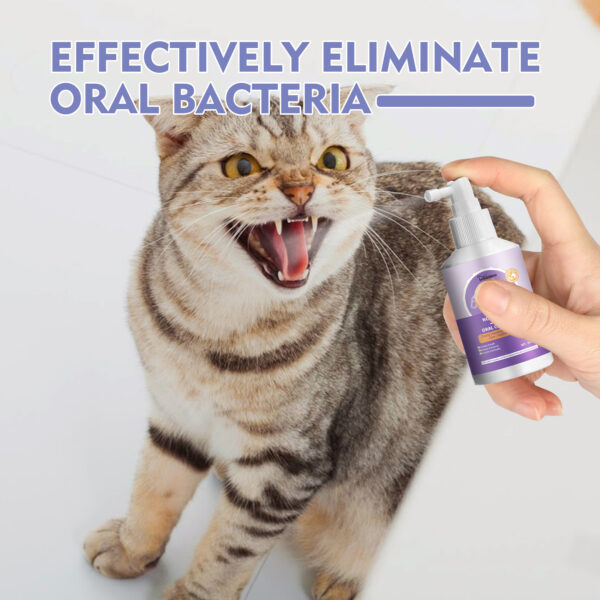 Yegbong Pet Oral Cleaning Spray Dogs Cats Mouth Fresh Deodorant Remove Tartars Bad Breath Removal Health Care Pet Odor Cleaner - Image 3
