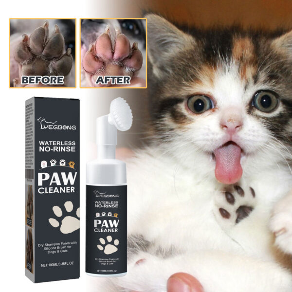 Yegbong 100ml Pet Paw Foam Cleaner Pet Foot Cleaning Wash Dog Cat Gentle Nourish Paw Remove Dirt Waterless Pet Foot Clean Mousse - Image 2