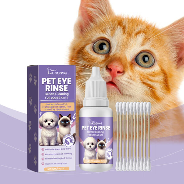 Yegbong 30ml Pet Eye Cleaner Drops Tear Stains Clean For Dogs Cats Stains Remove Nourish Skin Moisturizing Brighten Eye Rinse