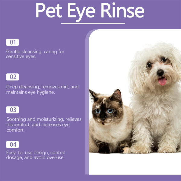 Yegbong 30ml Pet Eye Cleaner Drops Tear Stains Clean For Dogs Cats Stains Remove Nourish Skin Moisturizing Brighten Eye Rinse - Image 3