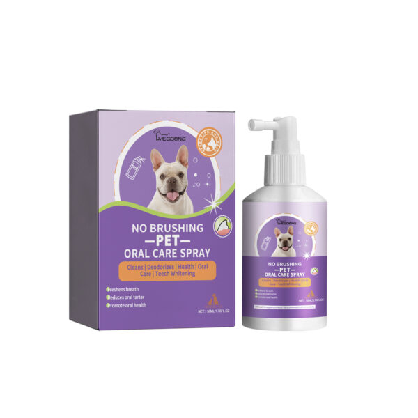 Yegbong Pet Oral Cleaning Spray Dogs Cats Mouth Fresh Deodorant Remove Tartars Bad Breath Removal Health Care Pet Odor Cleaner - Image 5