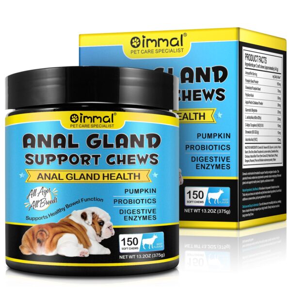 Anal Gland Soft Chew Treats with Pumpkin for Dogs Digestive Enzymes Probiotic Fiber Supplement Support Healthy Bowel Beef Flavor - Image 6
