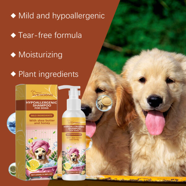 Yegbong 100ml Pet Shampoo Dog Shampoo Hypoallergenic Bath Wash Hair Soften Itchy Skin Relief Nourish Fur Cleansing Dog Shampoo - Image 3