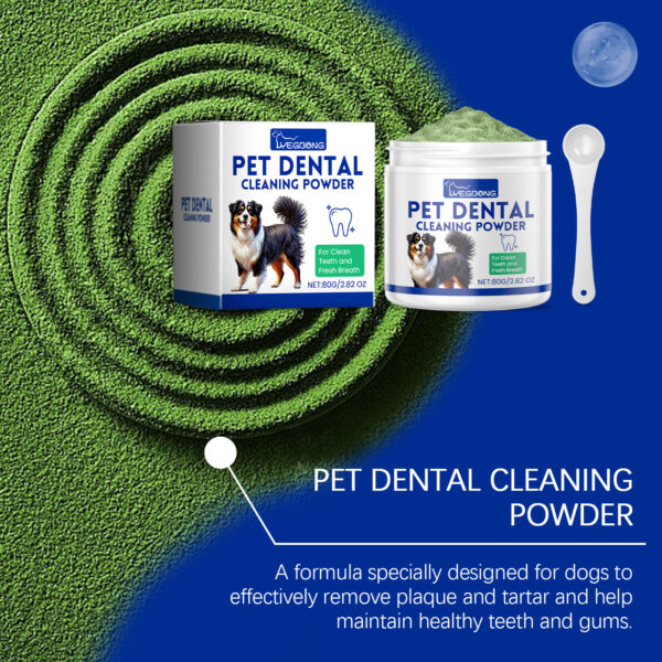 Yegbong 80g Dog Teeth Cleaning Powder Dental Whiten Tartar Eliminate Fresh Breath Pet Oral Hygiene Care Brighten Teeth Powder - Image 4