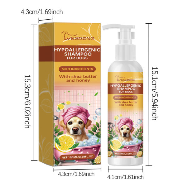 Yegbong 100ml Pet Shampoo Dog Shampoo Hypoallergenic Bath Wash Hair Soften Itchy Skin Relief Nourish Fur Cleansing Dog Shampoo - Image 6