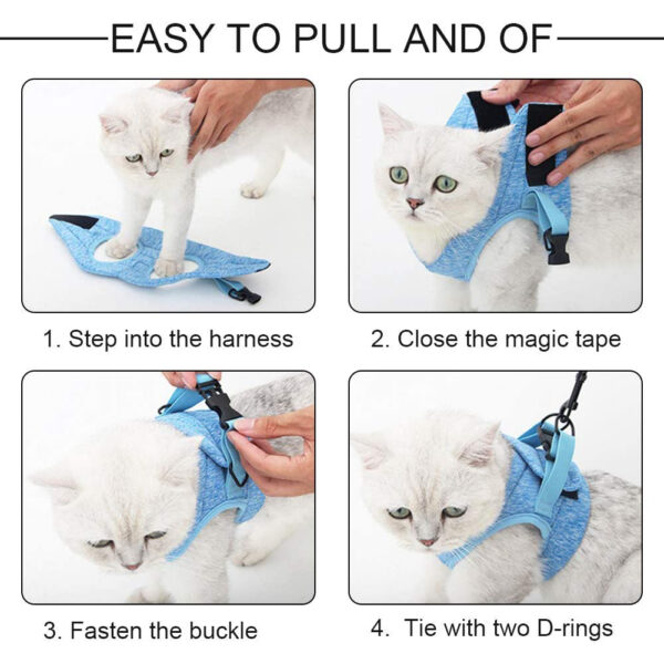 Adjustable Anti-Escape Small Cat Belt Kitten Harness Light Breathable Soft Pet Vest Wiring Harness Traction Belt Kitten Walking - Image 5