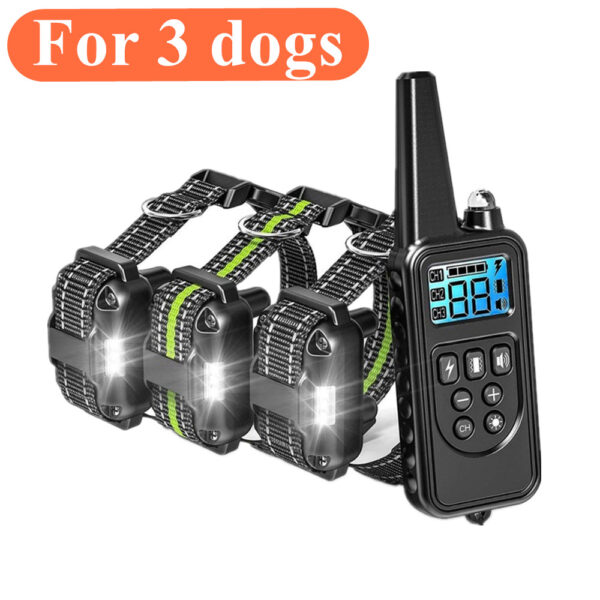 800m Dog Training Collar Remote Electronic Shock Training Collars Rechargeable Waterproof Stop Barking Dog Training Nylon rope - Image 11