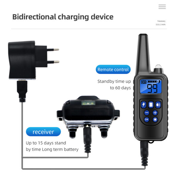 Electric Dog Training Collar Dog Anti Bark Stop Rechargeable Waterproof Pet Remote Control All Size Shock Vibration Sound 3 Dogs - Image 3