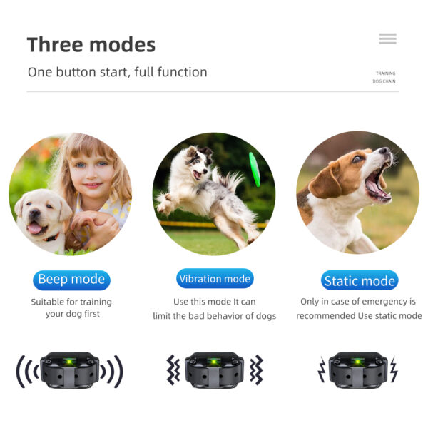 Electric Dog Training Collar Dog Anti Bark Stop Rechargeable Waterproof Pet Remote Control All Size Shock Vibration Sound 3 Dogs - Image 4