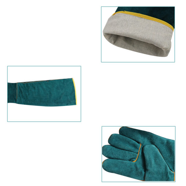 Anti-Bite Safety Gloves Ultra Long Leather Green Pets Grip Biting Protective Gloves for Catch Dog Cat Reptiles Animal - Image 5
