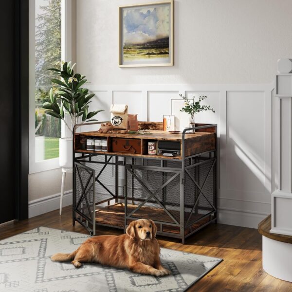 Masterpiece Dog Furniture - Wooden Kennel With Drawers, Heavy Duty, Decorative Indoor Dog Crate 43.3" L X 27.6" W X 35.7" H (Ru - Image 6