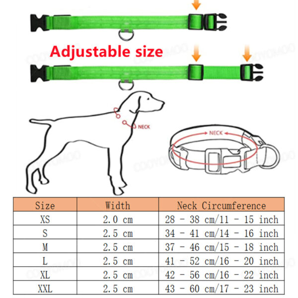 3 Modes Dog Luminous Charge Collar Led Usb Cat Dogs Collars Detachable Night Led Glow Dog Loss Prevention Collar Pet Accessories - Image 5