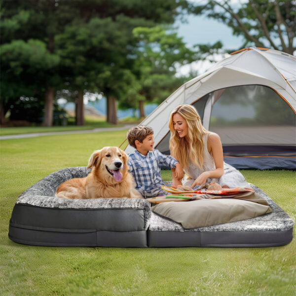 180cm Long Human-Size Giant Dog Bed Foldable Calming Pet Dog Bed Plush Cover Orthopedic - Image 4