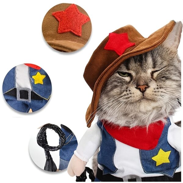 Funny Pet Cat Cosplay Costumes for Small Medium Cats Dogs Party Dressed Up Kitten Halloween Cozy Novelty Clothing Bulldog French - Image 4
