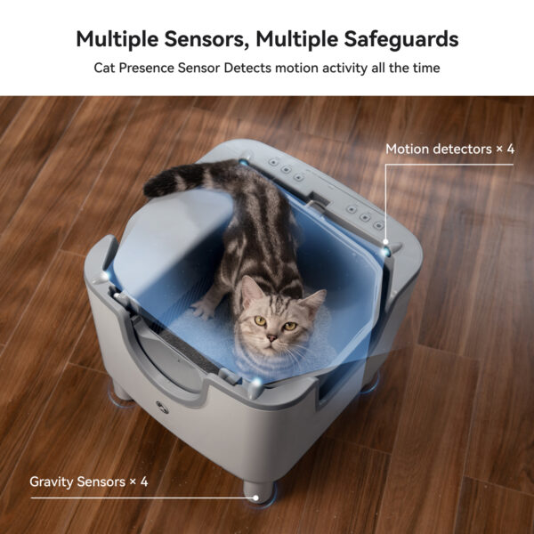 F6 Self-Cleaning Litter Box - Open-Top Automatic Cat Litter Box with Odor Control, Safety Features, and Easy Maintenance - Image 4