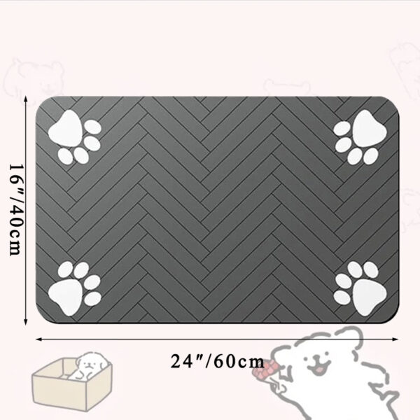 Pet Feeding Dropshipping Pet Placemat for Food and Water Bowl, with Waterproof Rubber Backing, Quick Dry Water Mat for Dog Cat - Image 12