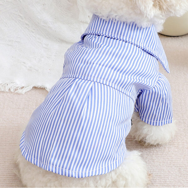 Pet Dog Clothes Bowknot Striped Shirts Thin Summer Blue Fashion Chihuahua Stripe Shirt for Small Dogs Clothing Wholesale - Image 6