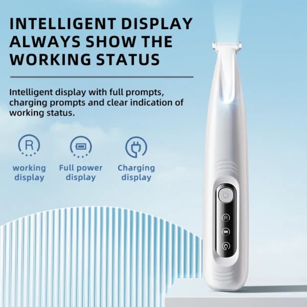 Type C Dog Paw Trimmer with LED Light Waterproof Pet Hair Trimmer with LED Display Dog Clippers for Grooming 18mm Widen Blade - Image 5