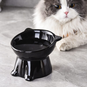 Black  Cat Bowl Pet Bowl Pet Supplies Dog  Macaron Color New Cat and Dog Universal Pet Bowl