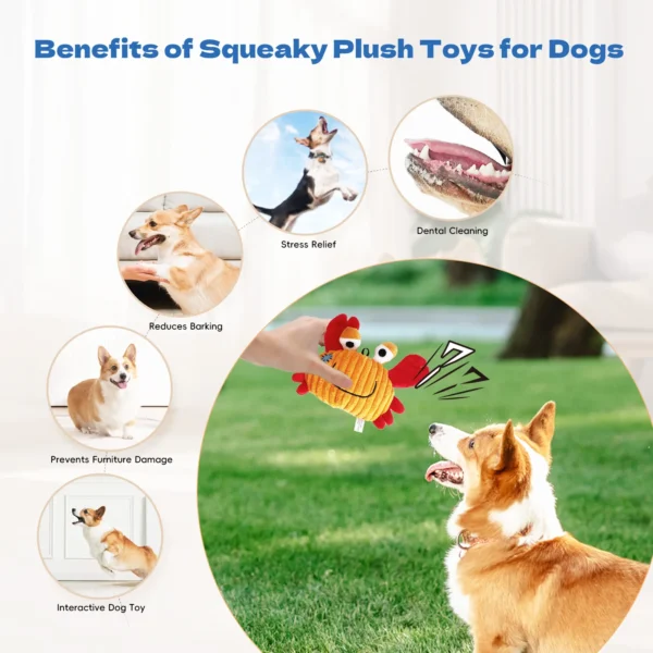 Plush Toys for Small Dogs Squeaky Soft Toy for Puppies Small Dog Ocean Series Plush Toys  for small and medium breeds dogs - Image 3