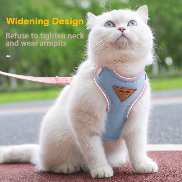 Cat Harness Leash Set Adjustable Puppy Harness Vest Escape Proof Kitten Chest Strap Chihuahua Pug Outdoor Walking Lead Leash - Image 5