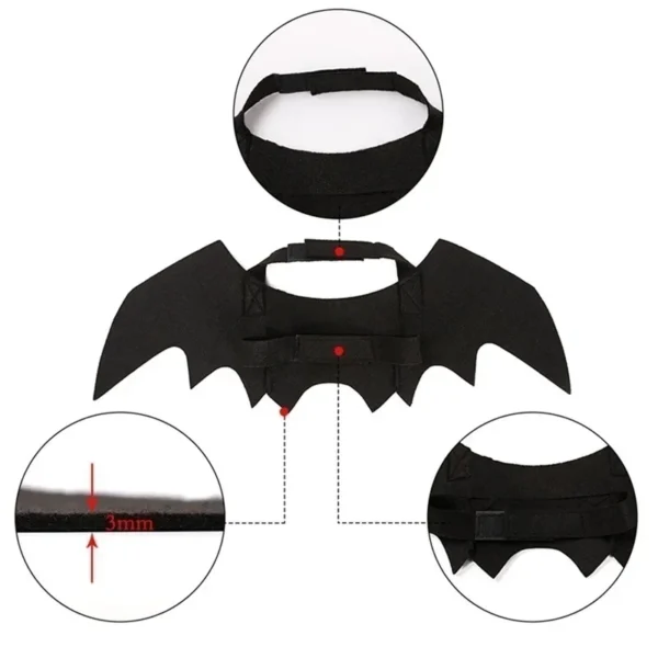Creative Cute Pet Clothes Black Bat Wings Carrier Costume Cosplay Cat and Dog Party Pet Supplies Cosplay - Image 6