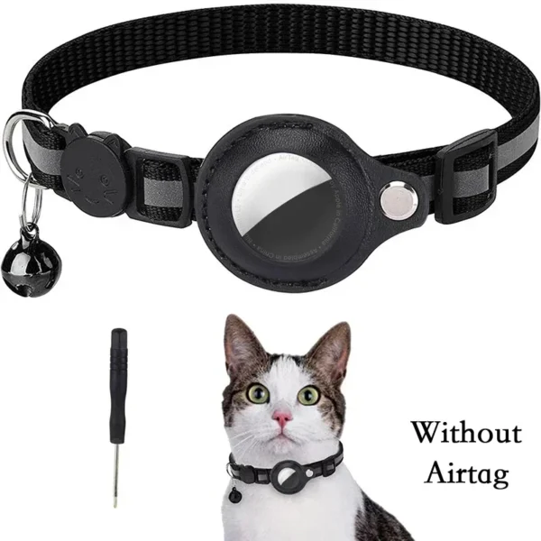 Anti-Lost Cat Collar for Airtag GPS Tracker Protective Case With Bell Reflective Cats Necklace Kitten Accesories Pet Products - Image 14