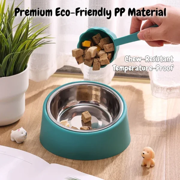 Stainless Steel Cat & Dog Bowl with Non-Slip Angled Base – Spill-Proof Anti-Tip Cat and Dog Feeder Easy Clean Food-Grade Metal - Image 4