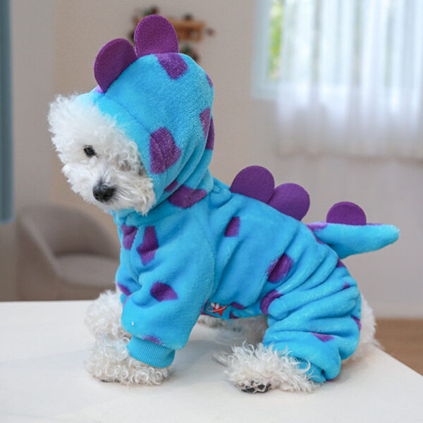 Super Soft Fleece Pet Clothing for Puppy Autumn Winter Plush Warm Dog Overalls Four Legged Dinosaur Unicorn Cosplay Cat Clothing - Image 7