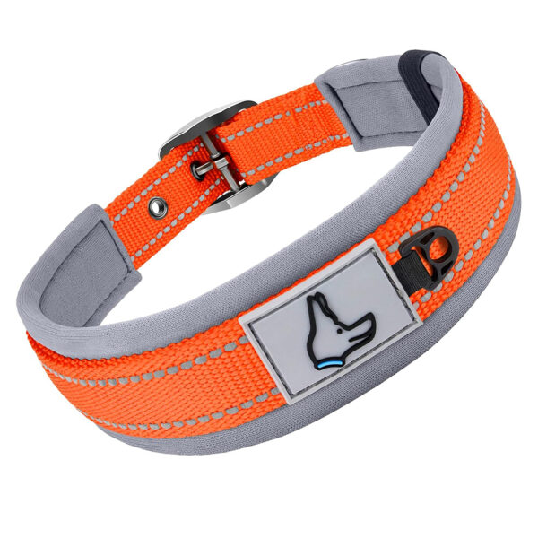 Padded Dog Collars for small Medium large Dogs Reflective Wide Pet Collars Adjustable Heavy Duty Nylon Neoprene Dog Collar - Image 9