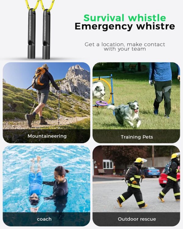 TISUR Titanium Emergency Whistle, Survival Safety Whistles for Coaches,Dog Training,Hiking, Life Saving-Loud up to 120db - Image 5