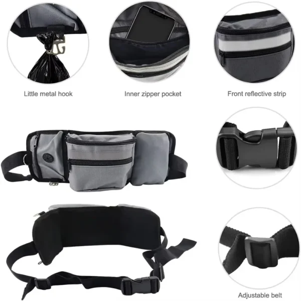 Dog Training Walking Bag Hand Free Treat Pouch Running Waist Bag Pet Puppy Train Snack Feeder Pocket Dog Bowls Water Cup Bags - Image 2