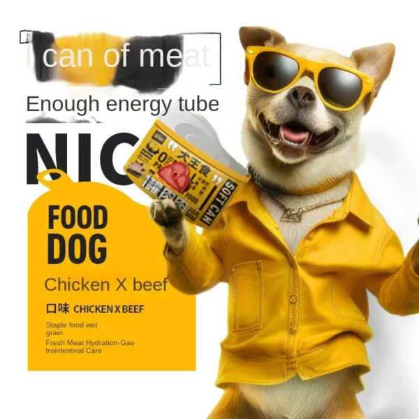 Pet Dog Canned Dog Wet Food Dog Snacks Dog Food Supplement Nutrition Fattening Brightening Hydration Beef Sealed Meat Snack Bag - Image 4