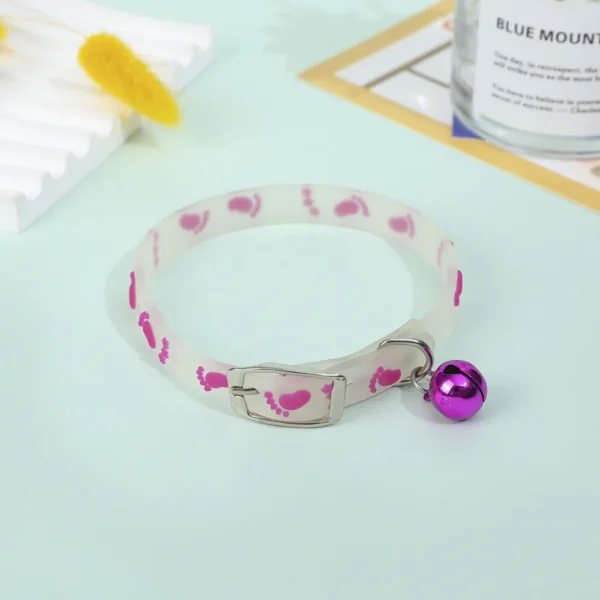 Pet Fluorescent Luminous Silicone Footprint Collar Cat Dog Luminous Collar Night Puppy Kitten Outdoor Anti-loss Pet Supplies - Image 9