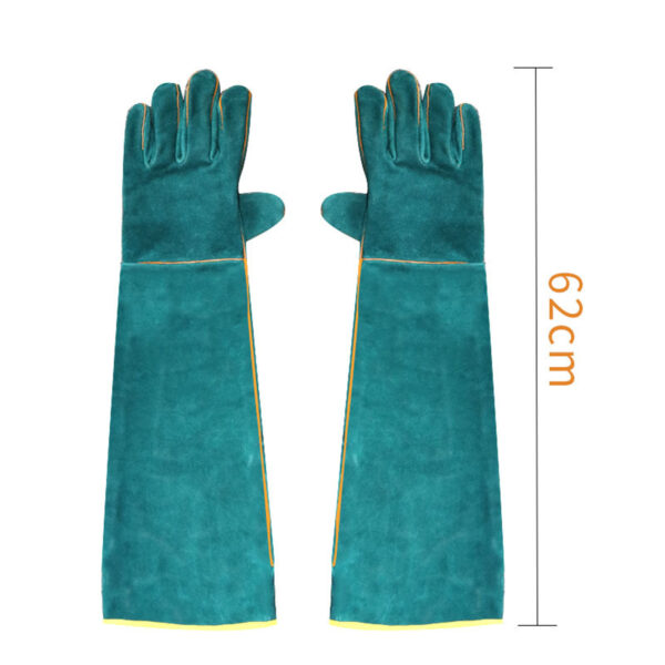Anti-Bite Safety Gloves Ultra Long Leather Green Pets Grip Biting Protective Gloves for Catch Dog Cat Reptiles Animal - Image 6