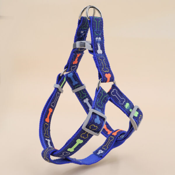 A colorful bone tripod pet dog harness for indoor and outdoor use - Image 2