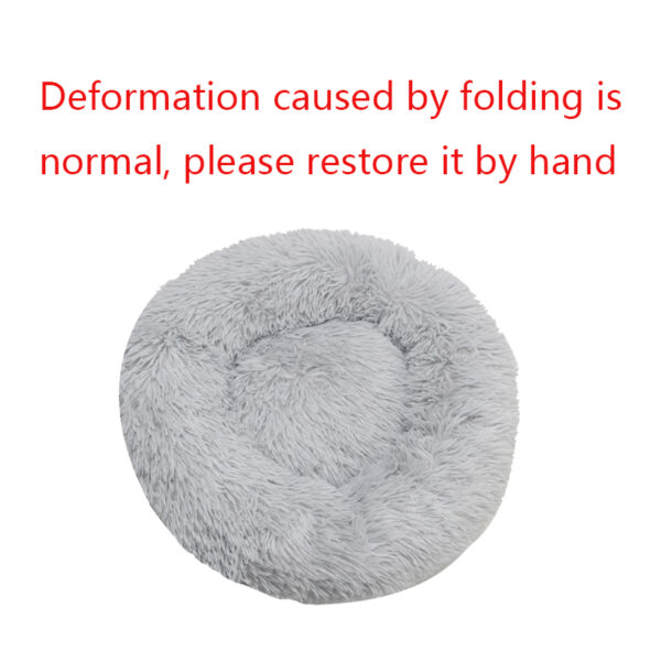 Round Dog Bed Winter Warm Cat Bed Plush Basket for Dog Washable Pet Bed for Small Medium Large Dog Sofa Cat - Image 5