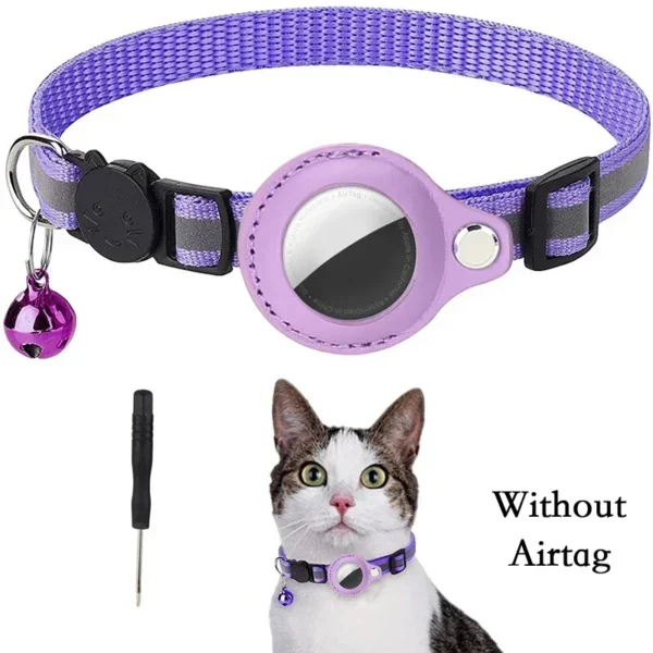 Anti-Lost Cat Collar for Airtag GPS Tracker Protective Case With Bell Reflective Cats Necklace Kitten Accesories Pet Products - Image 13