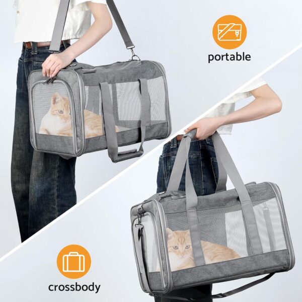 Airline Approved Pet Carrier for Cats Dogs Soft Travel Bag with Breathable Honeycomb Board,Removable Support Board for Vet - Image 6