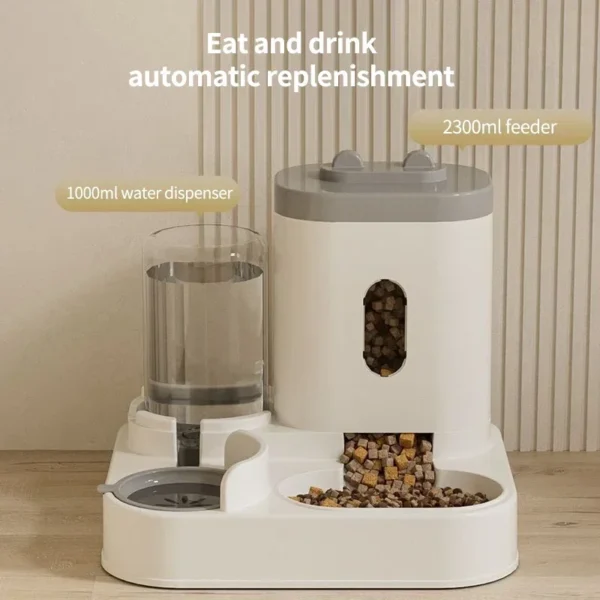 2-in-1 Automatic Feeder Dog Cat Food Bowl and Water Feeding Device Pet Large Food Dispenser Puppy Pet Kitten Bowl Accessories - Image 2