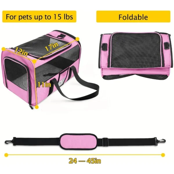 Airline Approved Soft Pet Carrier for Medium and Small Cats and Dogs TSA Approved Travel Carrier for Pets Up to 15 Lbs Lightwei - Image 2