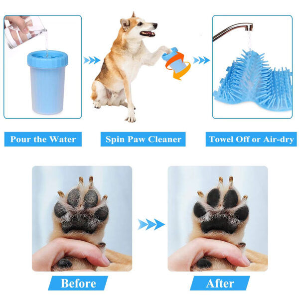 1Pc Pet Plastic Foot Wash Cup S L XL Large size silicone brush Dog cat clean foot mud removable cleaning Foot - Image 6