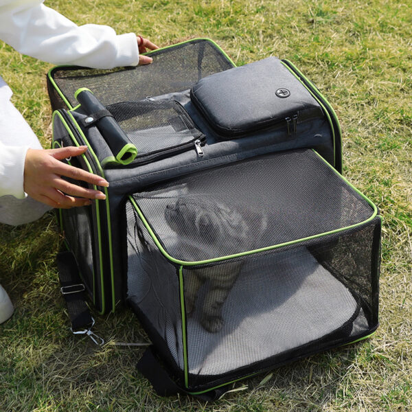 Cat Bag Foldable Large Capacity Cat Outdoor Car Expansion Portable Pet Handbag Breathable Diagonal Cross Bag for Cats and Dogs - Image 6