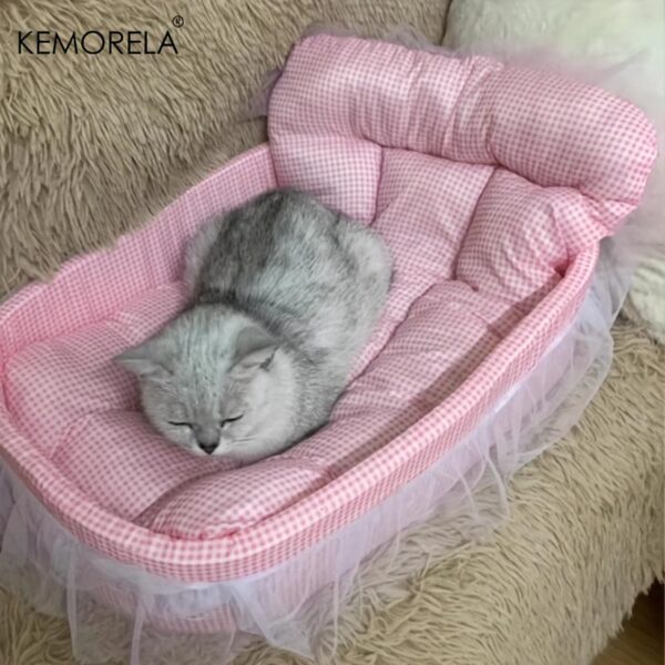 KEMORELA Gauze-edged Cat Princess Sofa Bed Washable and Removable - Universal Pet Mat for All Seasons Suitable for Cats and Dogs - Image 7