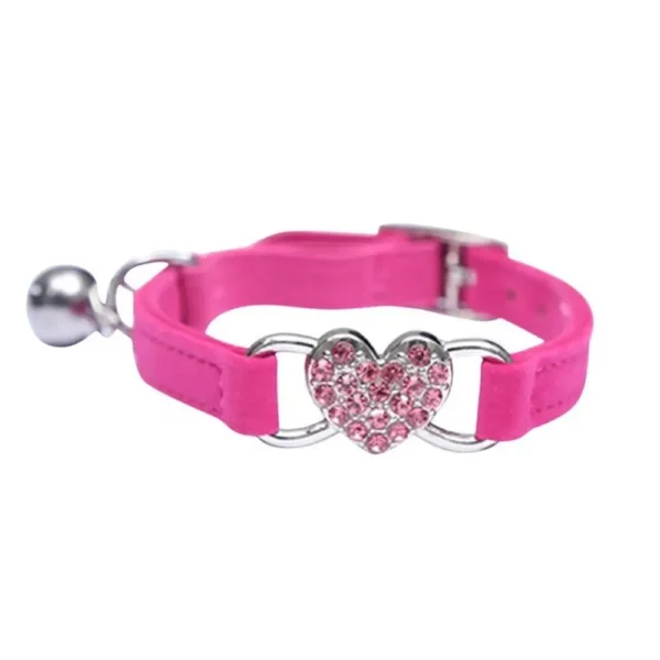 Safety Heart Bell Cat Collar Elastic Adjustable Adjustable Colored Diamonds Cat Collar With Bell Soft Dog Necklace Photo Props - Image 25